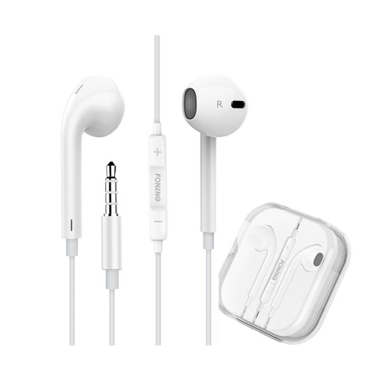 Foneng Music Wired Earphone Kit T46 3.5mm White